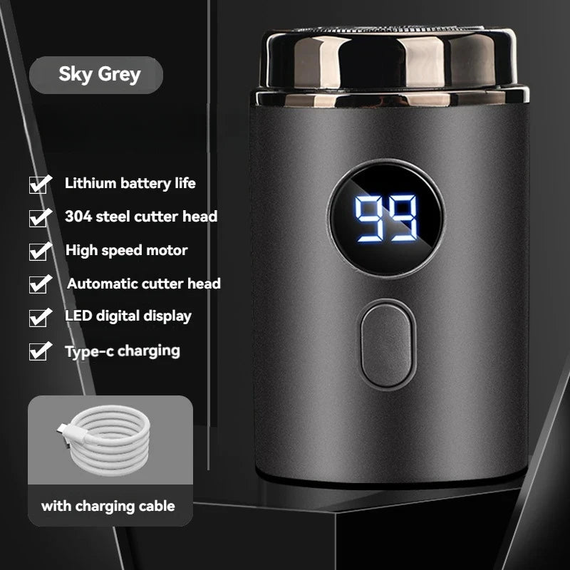 Mini rasoir électrique rechargeable pour hommes et femmes – Rasoir portable avec affichage numérique LED, chargement USB type-c pour voiture et usage domestique
