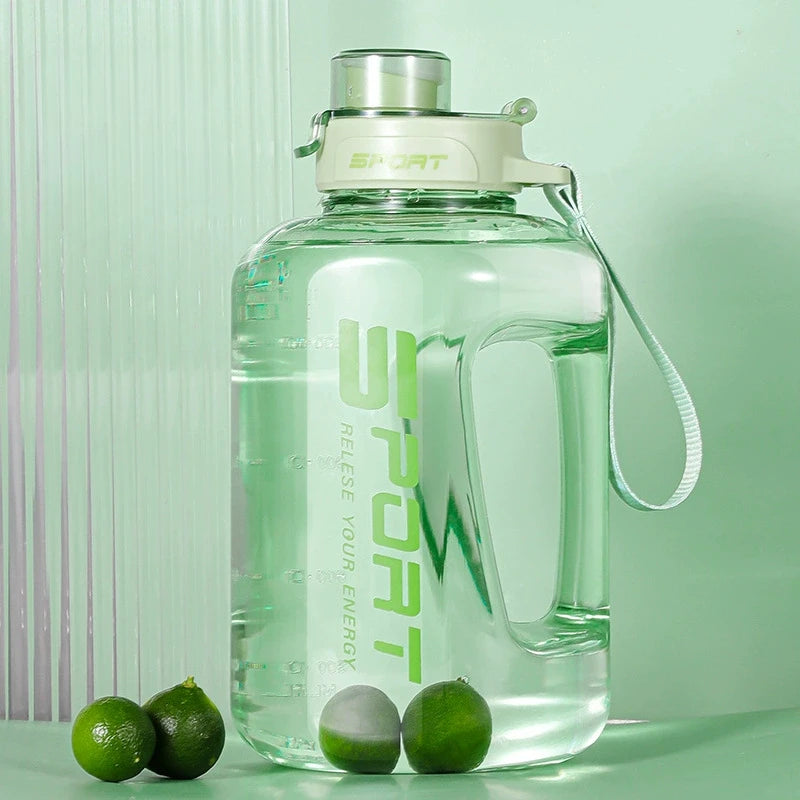 Bouteille d'eau seau de grande capacité 1,2 l/1,7 l, grand ventre, bouteille d'eau pour sport, Fitness, tasse spatiale en plastique Portable