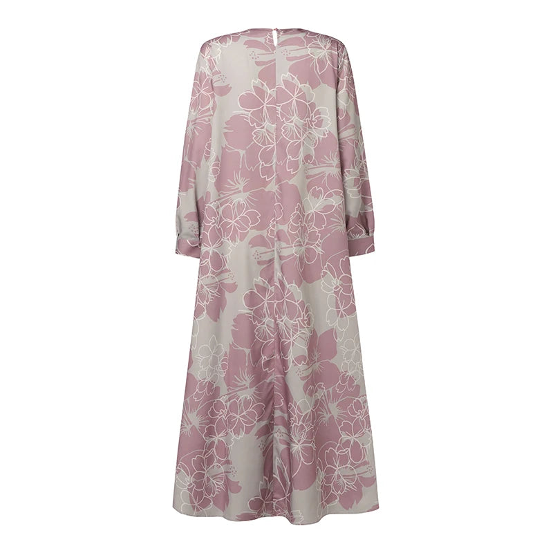 ZANZEA-Robe maxi patchwork à manches longues pour femmes, Abaya musulmane, Robe d'été élégante, Robe imprimée florale, Robe de ramadan, Kaftan éducatif, Mode