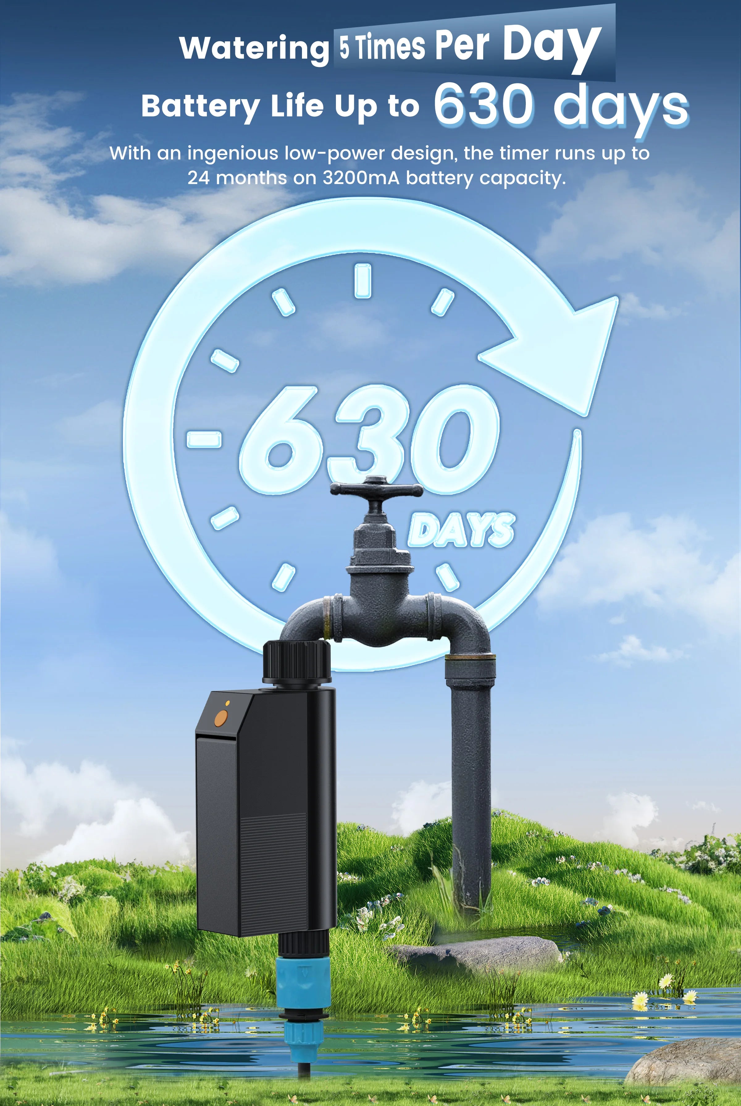 GIRIER Tuya WiFi minuterie d'eau aucun Hub requis minuterie d'arrosage intelligente pour tuyau d'arrosage système d'irrigation goutte à goutte autonomie de la batterie de 2 ans