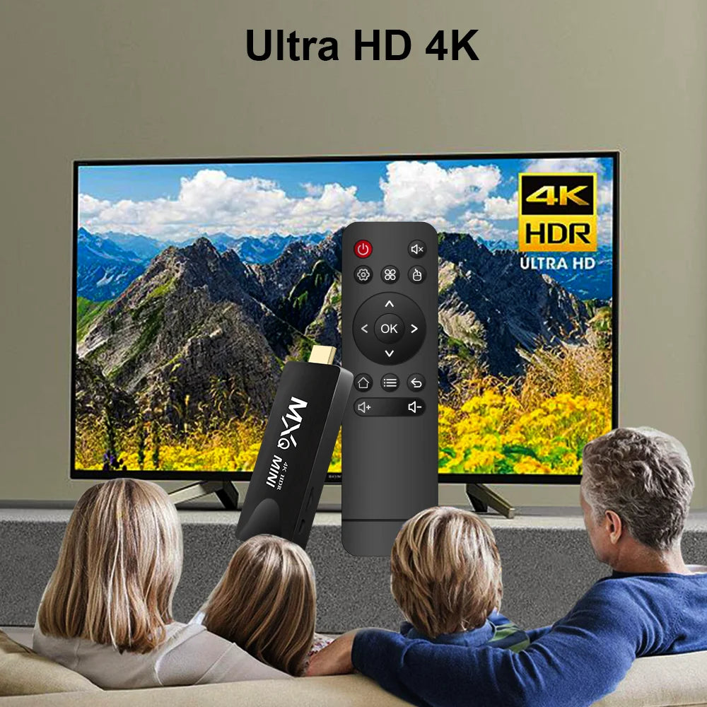 MXQMINI Smart Android Mini TV Stick Android 10 Quad Core Support 2.4G Wifi 4K HD TV Box H.265 Streaming décodeur intelligent
