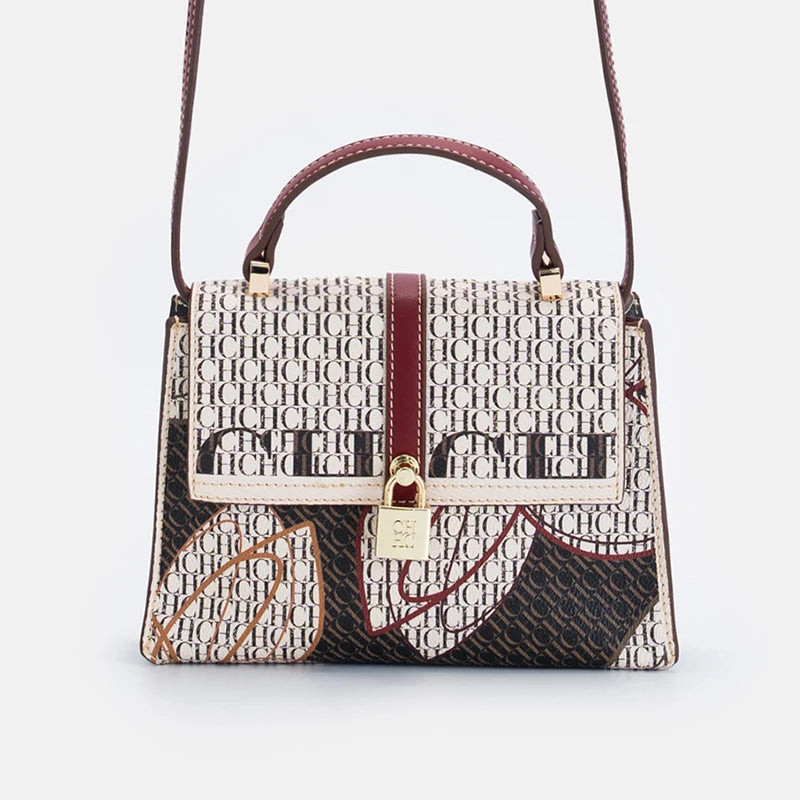 Exquisite and fashionable handbag, lightweight niche, luxury brand with lock, new casual shoulder bag for women 