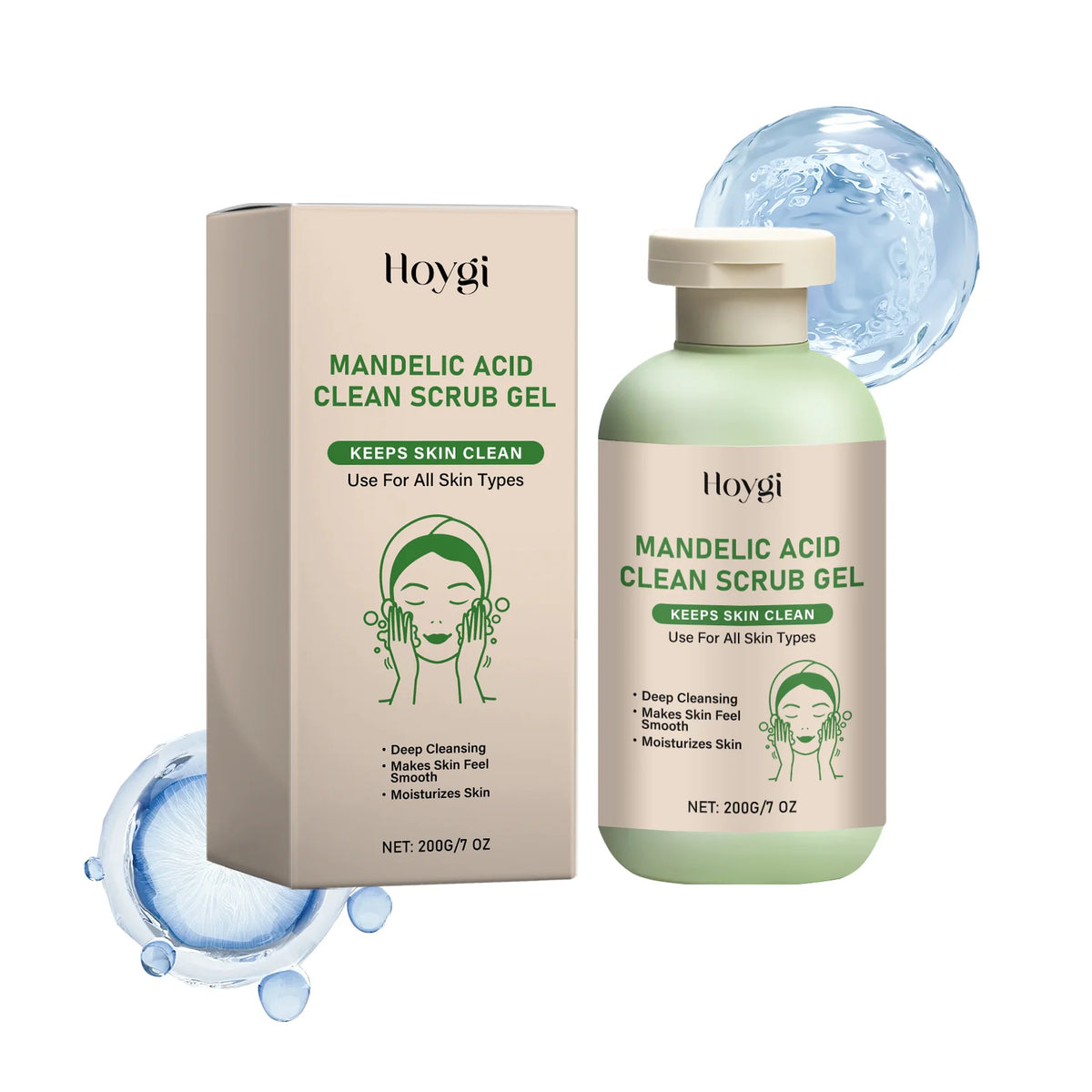 Gel exfoliant pour le corps Hoygi - Nettoyage en profondeur, hydratant, exfoliant doux pour éliminer les cellules de la peau morte, nettoie les pores