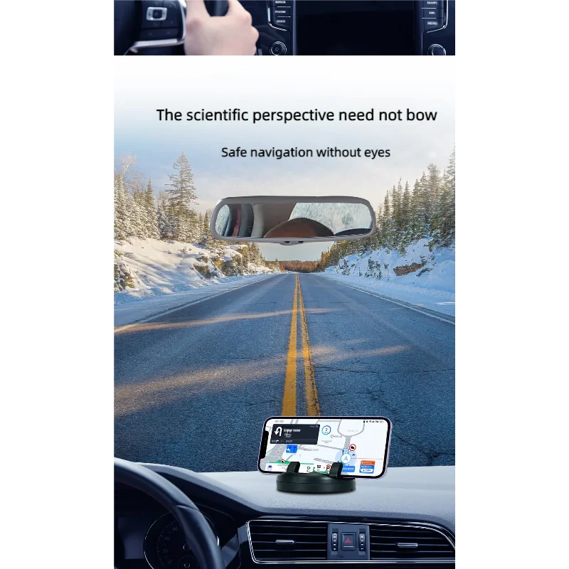 Support de téléphone pour tableau de bord de voiture, Rotation à 360 degrés, support de téléphone tête haute, Stable, universel, pour voiture, avec plaque d'immatriculation