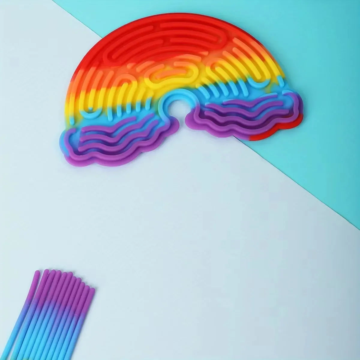 Planche d'Activités Sensorielles en Silicone, Jouet Fidget pour Calmer, Souligné, Anlande, TDAH & m.com, 1 Ensemble