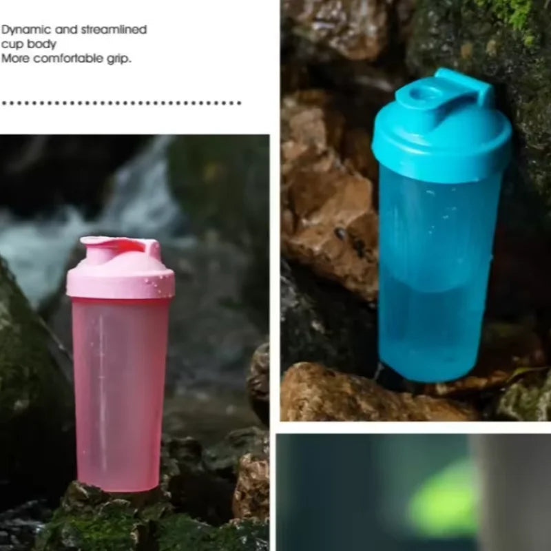 Bouteille Shaker de 600ml, bouteille en plastique Shaker de protéines de 20oz, bouteille de Fitness Portable pour les amateurs de Fitness et les athlètes