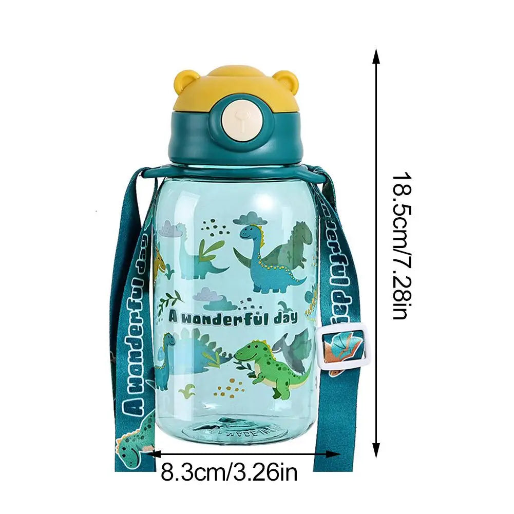 Bouteille d'Eau Portable avec Paille pour Enfant, Sans BPA, Étanche, pour l'Extérieur, 650ml