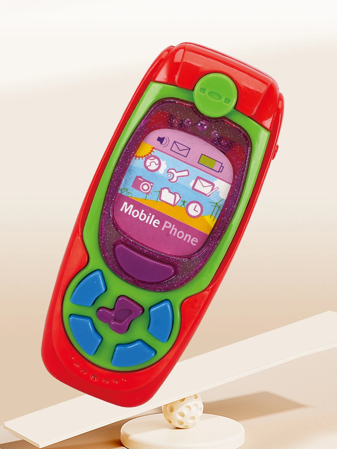 Smartphone toys, baby phone with music and light-up sounds, simulated interaction, makes phone calls, children's gifts, battery not included