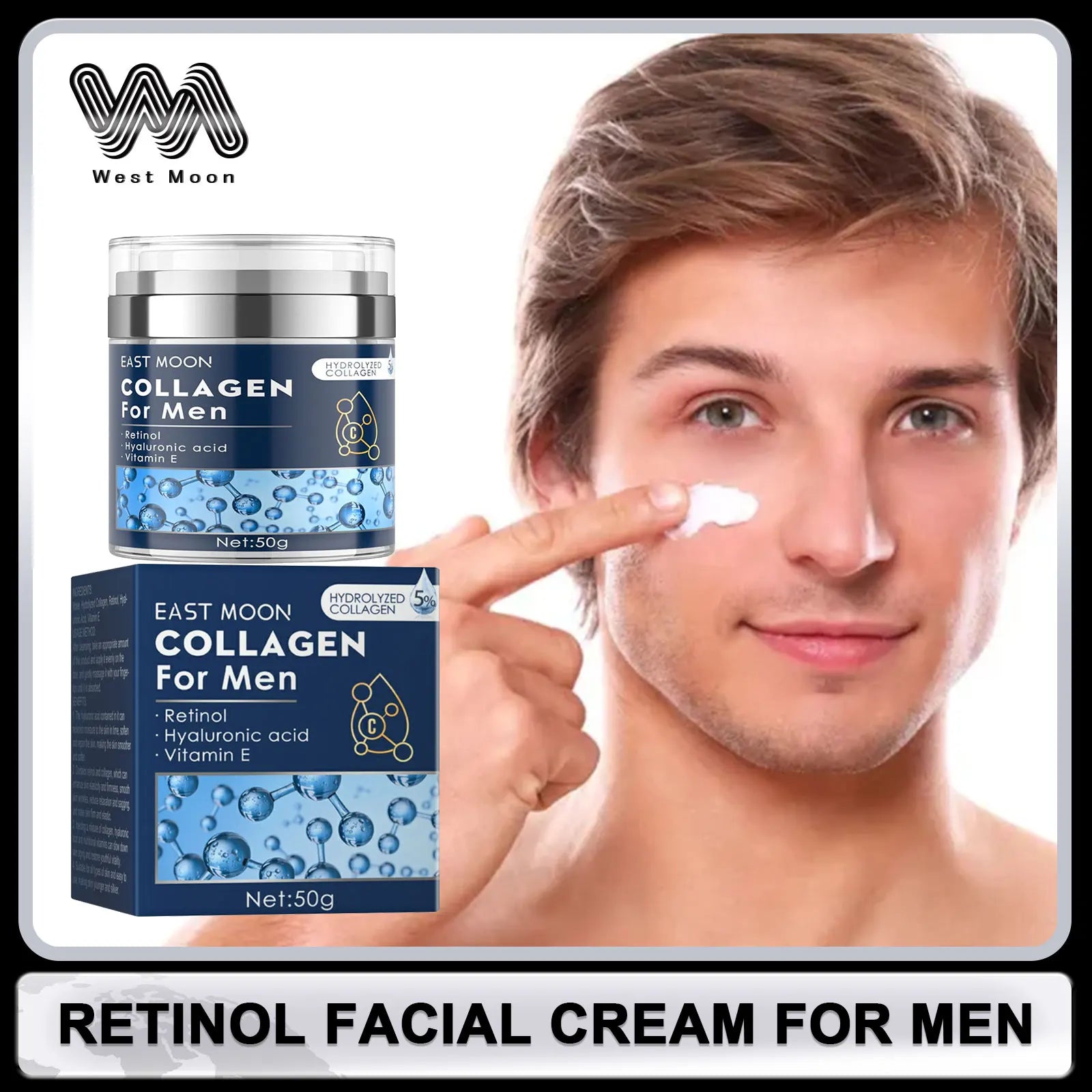 Crème pour le visage au rétinol pour hommes, raffermissante, Lifting du cou, estompe les ridules, Anti-poches, hydratante, nourrissante, produit pour la peau du visage