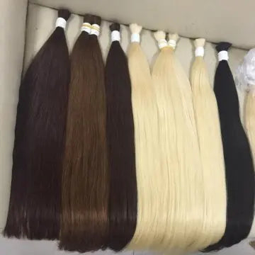 613 Straight Human Hair Bundles, No Weft, 100% Virgin, Highlighting Original Russian Natural Unprocessed Blonde Loose Extensions