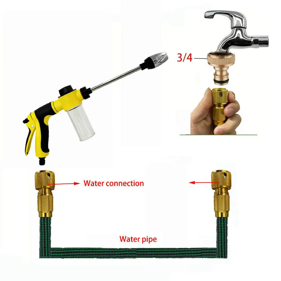 2025 Expandable Magic Hose, High Pressure Car Wash, 7 Water Spray Functions, Water Gun, Home Garden Hose