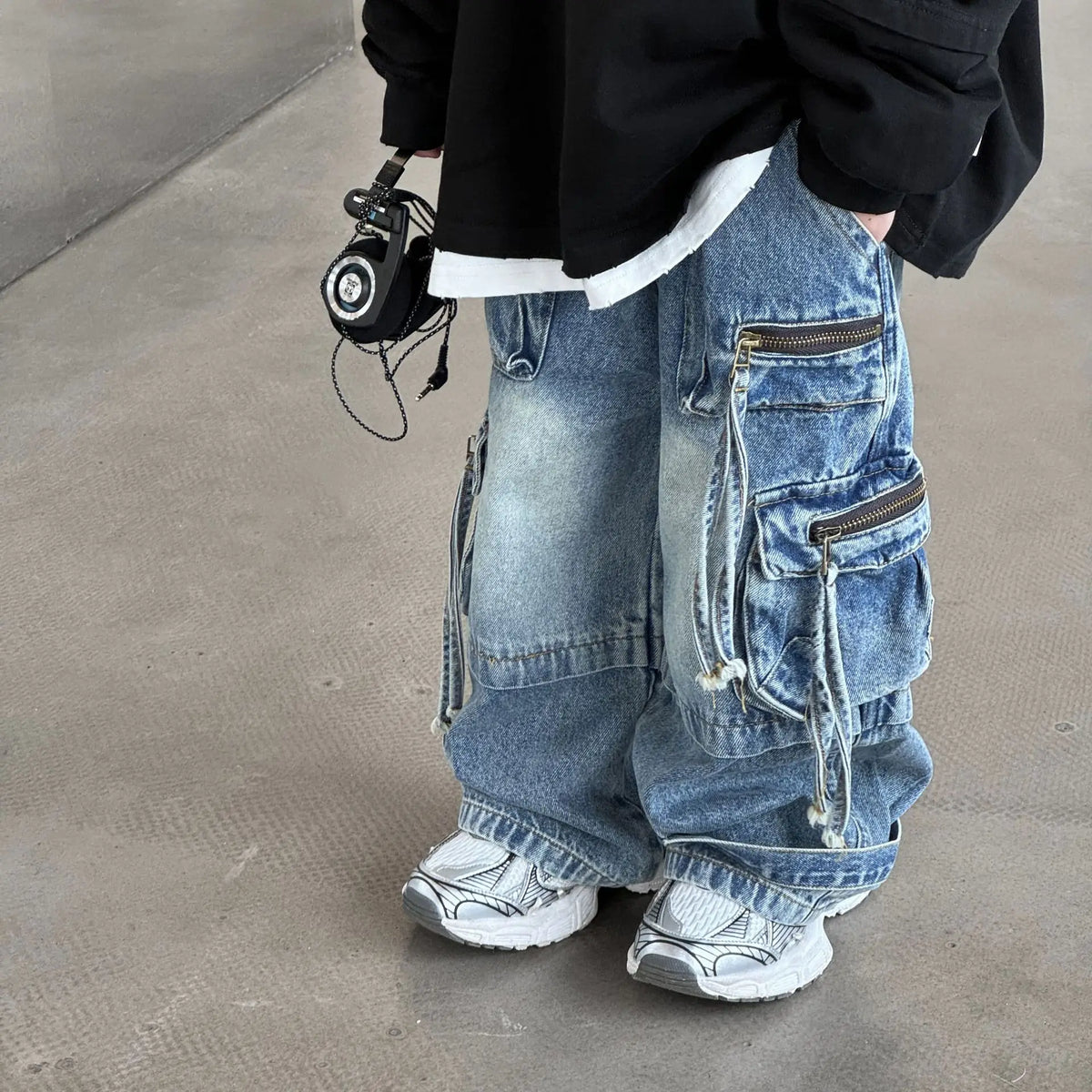 Bébé enfants Denim pantalon printemps automne nouveau à la mode Cargo jean garçon Style coréen décontracté beau pleine longueur poche pantalon