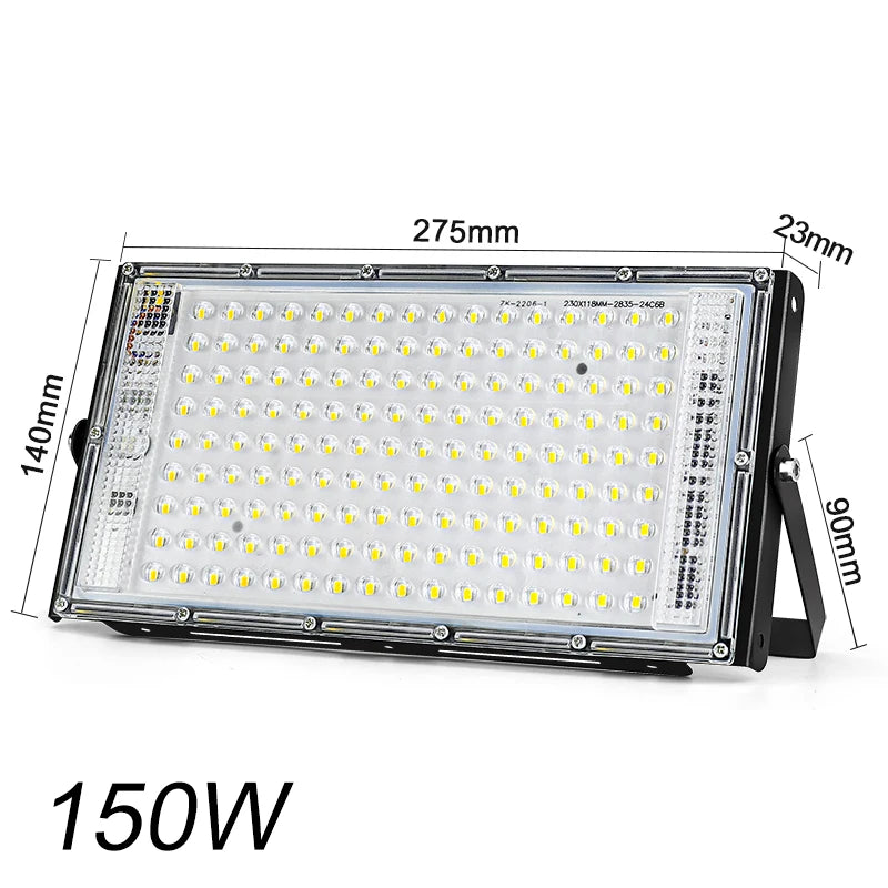 Éclairage LED étanche AC 220V IP65 projecteur extérieur projecteur 50W 100W 150W LED réflecteur lampadaire éclairage paysager