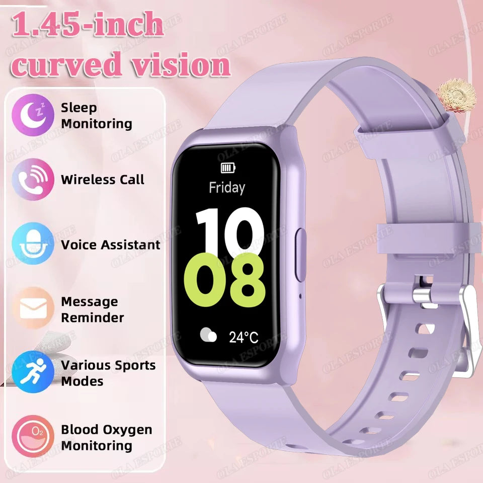 Nouveau écran incurvé montre intelligente 2025 pour montre de santé fréquence cardiaque sang oxygène/pression moniteur de sommeil sport étanche Smartwatch