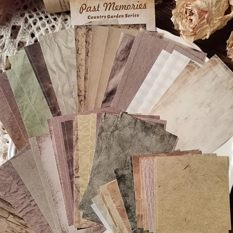 Retro letter set, creative supplies, paper, flower collage, decorative sticky notes, 60 pieces/pack