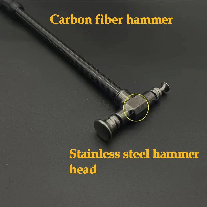 Car dent removal hammer, body repair, impact leveling hammer, replaceable traceless repair tool, carbon fiber and stainless steel