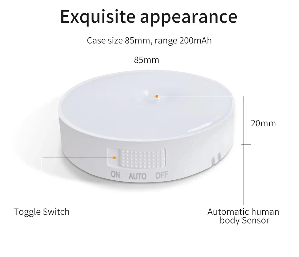 Lampe intelligente avec détecteur de mouvement, Rechargeable par Usb, lumière blanche chaude pour cuisine, escaliers, couloir, placard, chambre à coucher