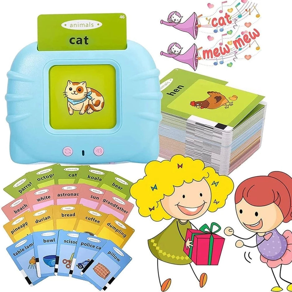 Talking flashcards for educational learning for preschool children, electronic English audio book, toys for learning English words