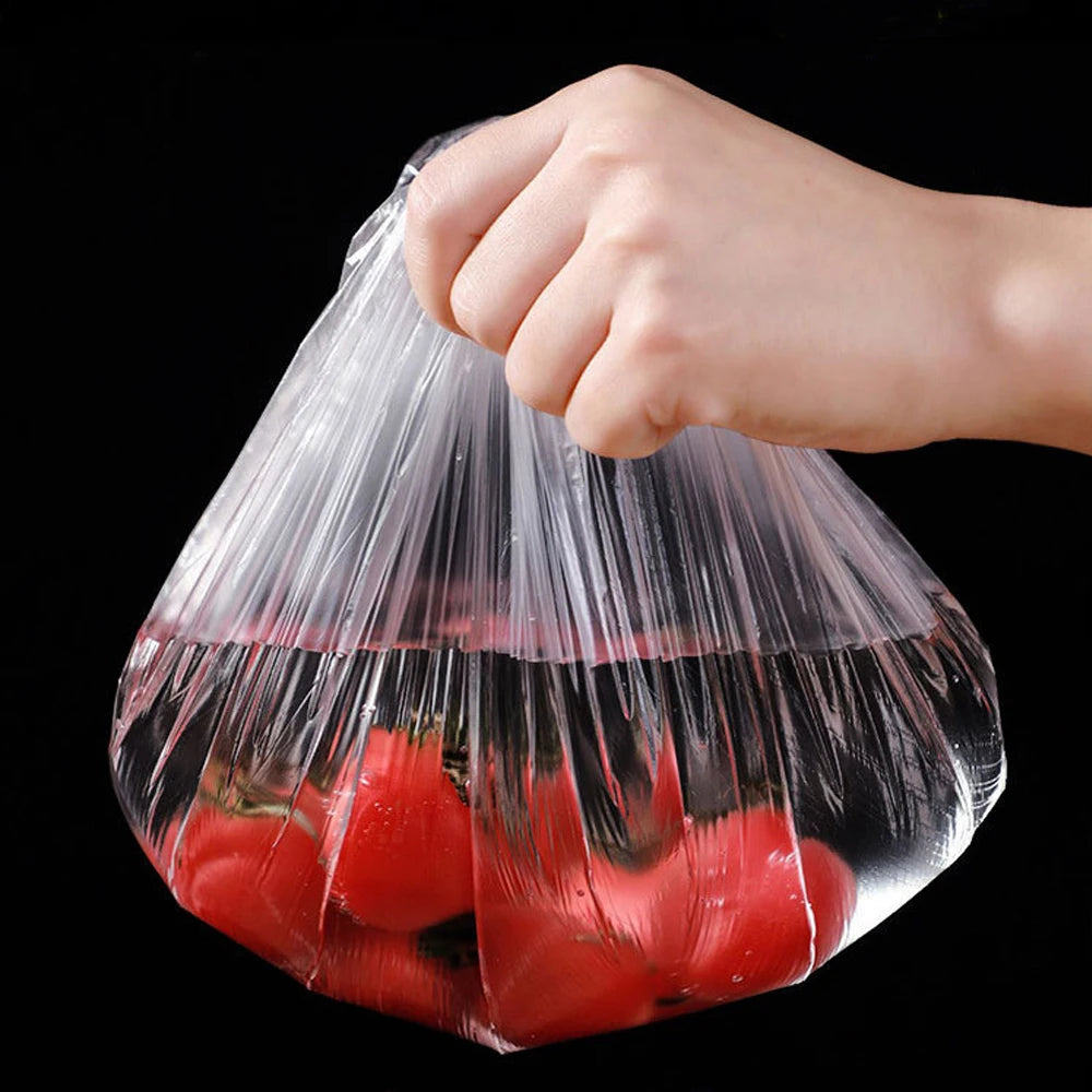 Couvercles de stockage d'emballage alimentaire réutilisables, 100 pièces, sacs pour bol, plaque élastique, couvercle en Silicone, fruits de cuisine, joint de conservation des frais en plastique