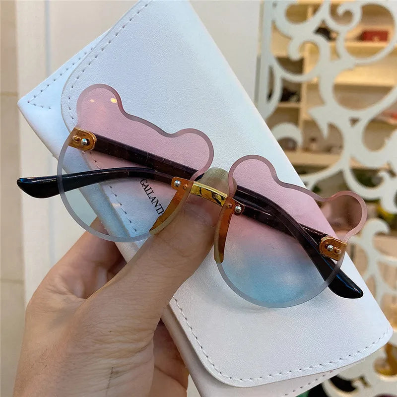 Lunettes de soleil en forme d'ours pour enfants, lunettes de soleil de dessin animé pour enfants, lunettes anti-absorbe ouissement pour garçons, lunettes de conducteur de lunettes de soleil carillon pour filles