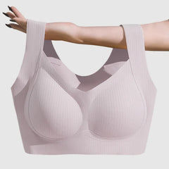 Confortable, une pièce, bonnet fixe sans trace, sous-vêtements pour femmes, beau gilet de sport au dos, soutien-gorge de sommeil de grande taille mince