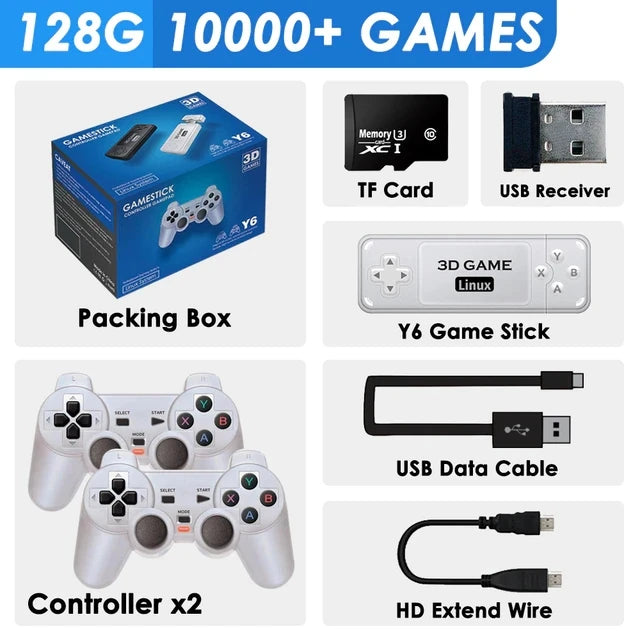 BOYHOM Y6 Console de jeu rétro 4K 60fps sortie HDMI faible latence GD10 TV bâton de jeu double poignée Console de jeu domestique Portable pour GBA