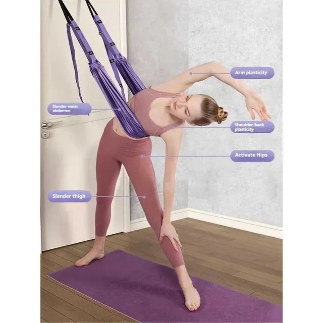 Ensemble de Yoga aérien en soie pour femme, hamac, jambes arrière, étirement, balançoire, accessoires de Pilates, ceinture de Fitness élastique, équipement de gymnastique à domicile