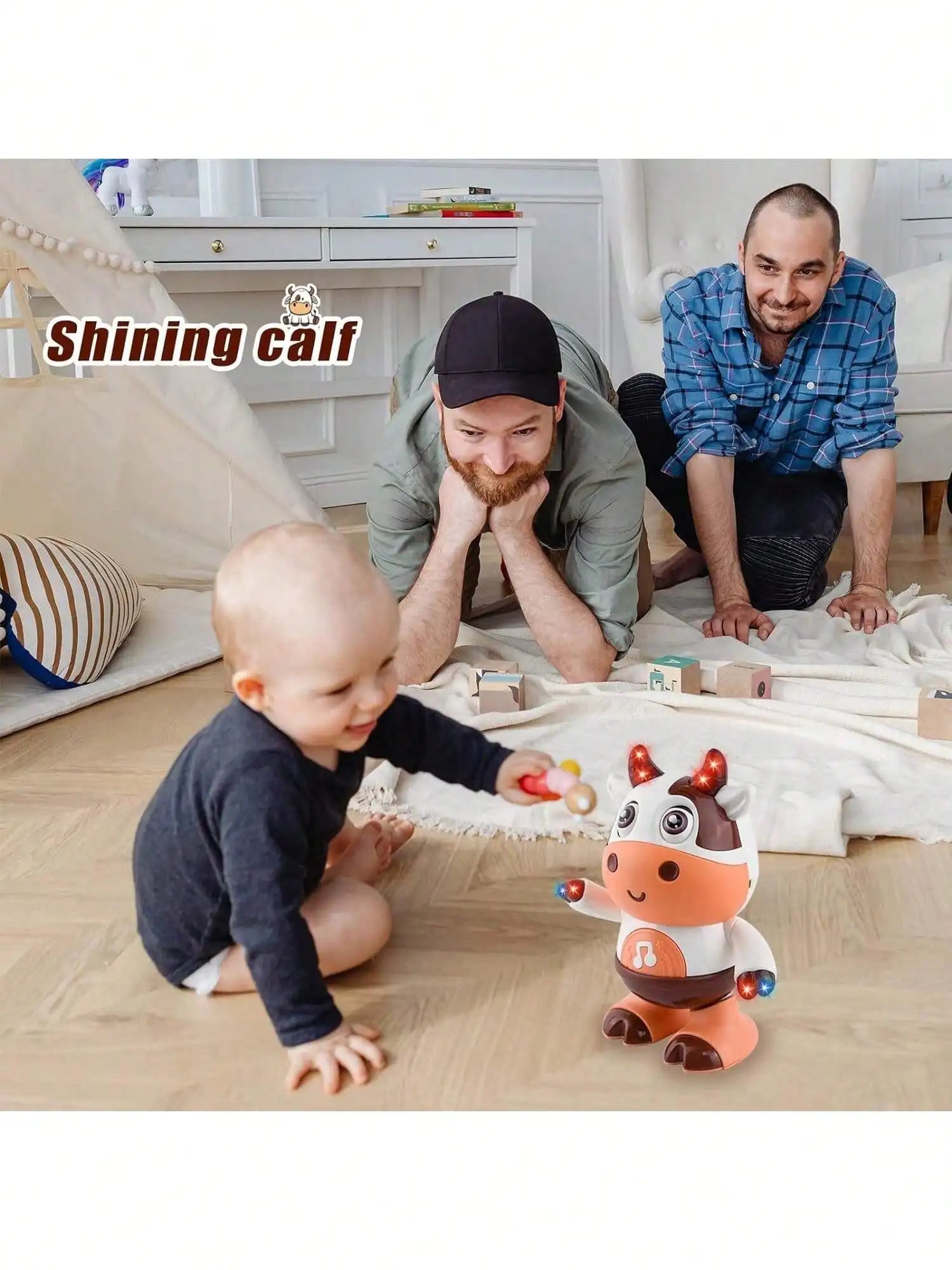 Jouet de vache dansante pour bébé, vache en peluche à musique électrique avec chansons et mouvements amusants, jouets interactifs pour bébé, mignon G de noël pour tout-petits