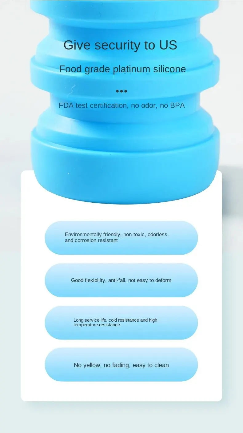 1pc Pliable Bouteille D'eau, Réutilisable Sans BPA Silicone Pliable Bouteilles Portable De Noël Cadeaux, Thanksgiving Cadeaux