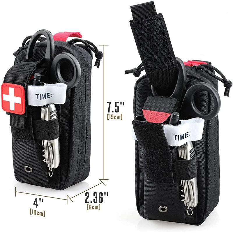 Trousse de premiers secours professionnelle, garrot de sauvetage médical, pochette EDC, outil de survie Molle pour Camping en plein air randonnée d'urgence