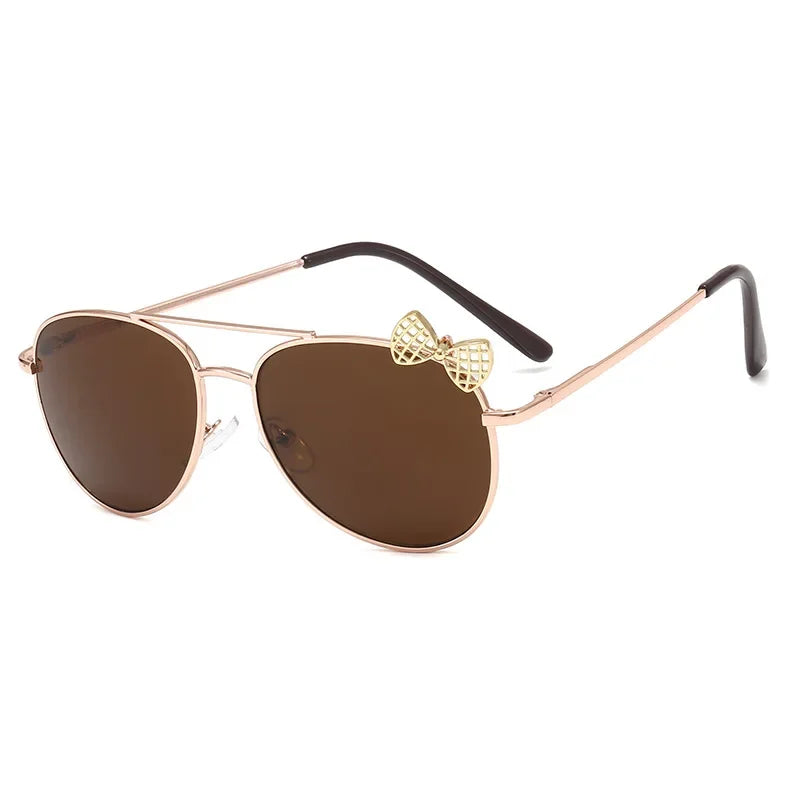 Lunettes de soleil mignonnes pour enfants, monture métallique, mode filles, lunettes de cyclisme en plein air, lunettes de fête, fournitures de photographie
