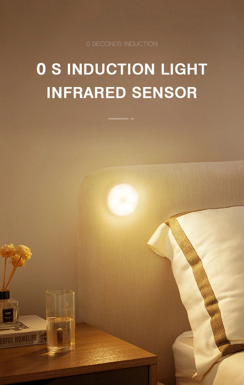 Veilleuse LED aste sans fil pour enfants, mini lampe de chevet portable, détecteur de mouvement, bébé
