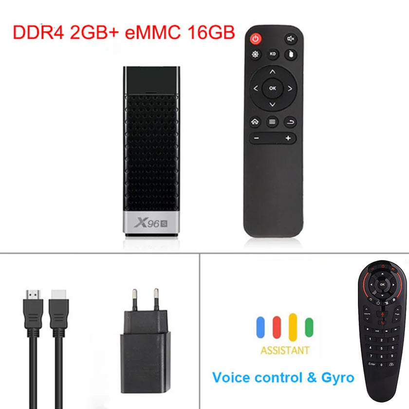 Clé TV X96S 4K, Android 9.0, Amlogic S905Y2 Quad Core, 4 go/32 go, Wifi 2.4/5GHz, bt 4.2, 1080P, H.265, Miracast, Dongle TV