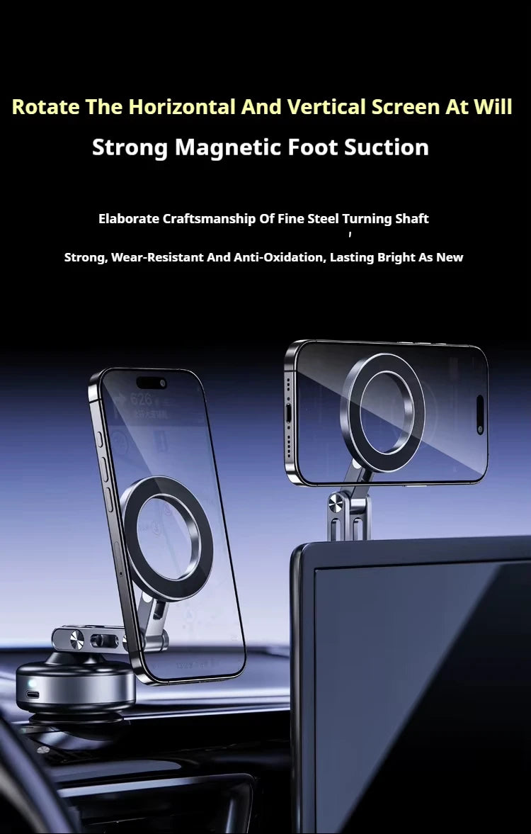 Support de téléphone magnétique pour voiture 360 °   Aspiration sous vide électrique pliante rotative pour support de Streaming de cuisine de gymnase de Navigation de voiture