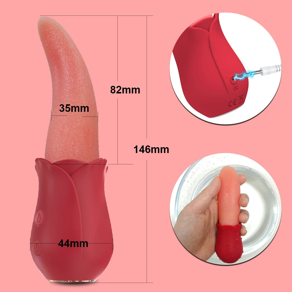 Vibromasseur puissant pour lécher la langue, jouet sexuel pour adulte pour femmes, Masturbation féminine, point G, stimulateur de mamelon, vagin et Clitoris