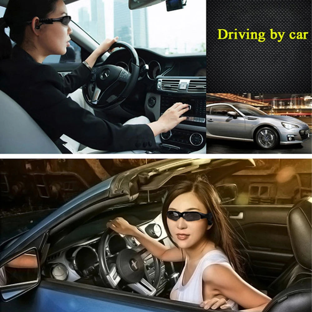 Sans fil Bluetooth 4.1 casque mode sport stéréo téléphone polarisé conduite lunettes de soleil équitation yeux lunettes casque