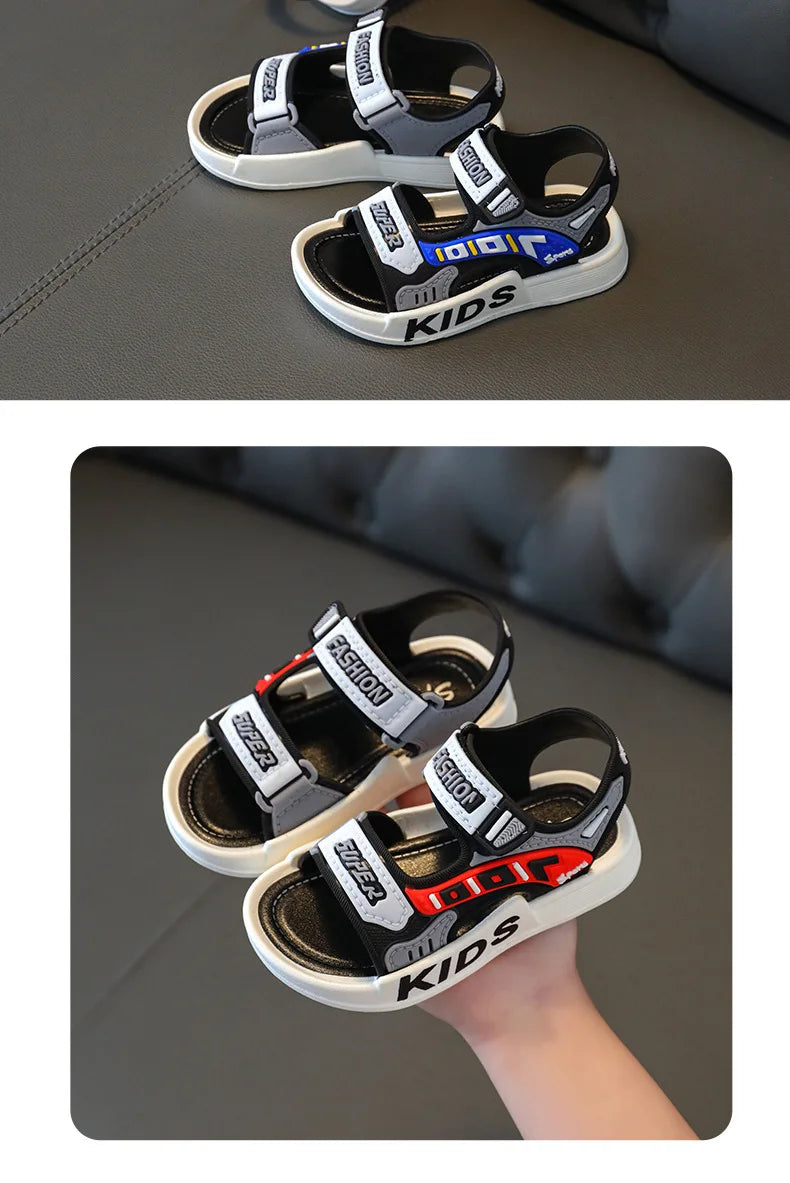 Sandalias 23 garçon mode enfant sandales été enfants baskets anti-dérapant semelle souple chaussures de plage décontractées enfant chaussures zapatos niña
