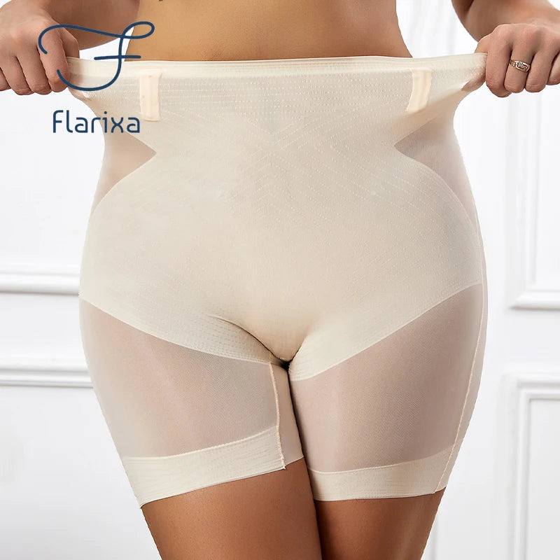 Flarixa sans couture taille haute Shorts culottes pour femmes contrôle du ventre hanche ascenseur glace soie pantalons de sécurité sous-vêtements Boyshorts Boxer