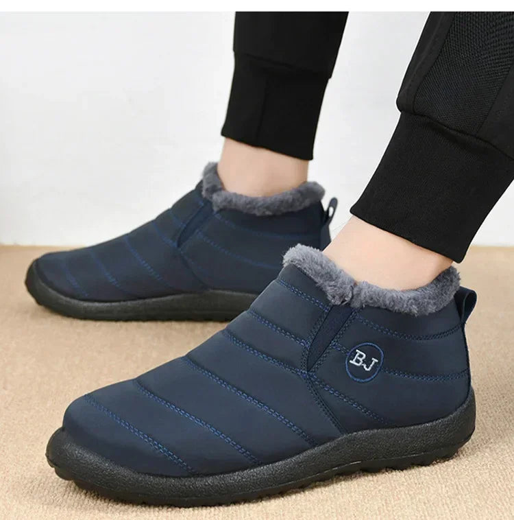 Bottes d'hiver imperméables pour femmes, bottines de neige en peluche, chaudes, noires, chaussures à plateforme en coton pour Couple, nouvelle collection 2023