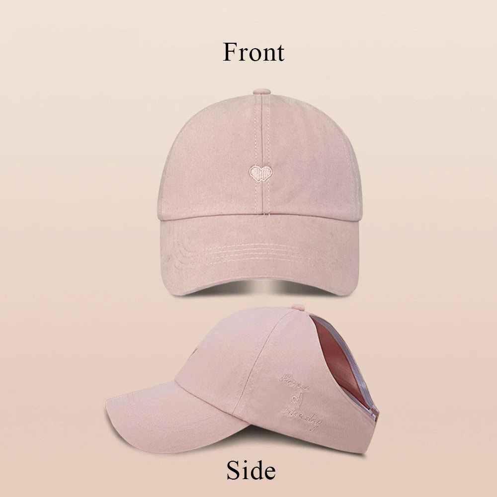 Casquette de Baseball pour Enfant Fille et Garçon, Chapeau de Soleil, Dos Creux, Queue de Cheval, Snapback Hip Hop, Os Réglables