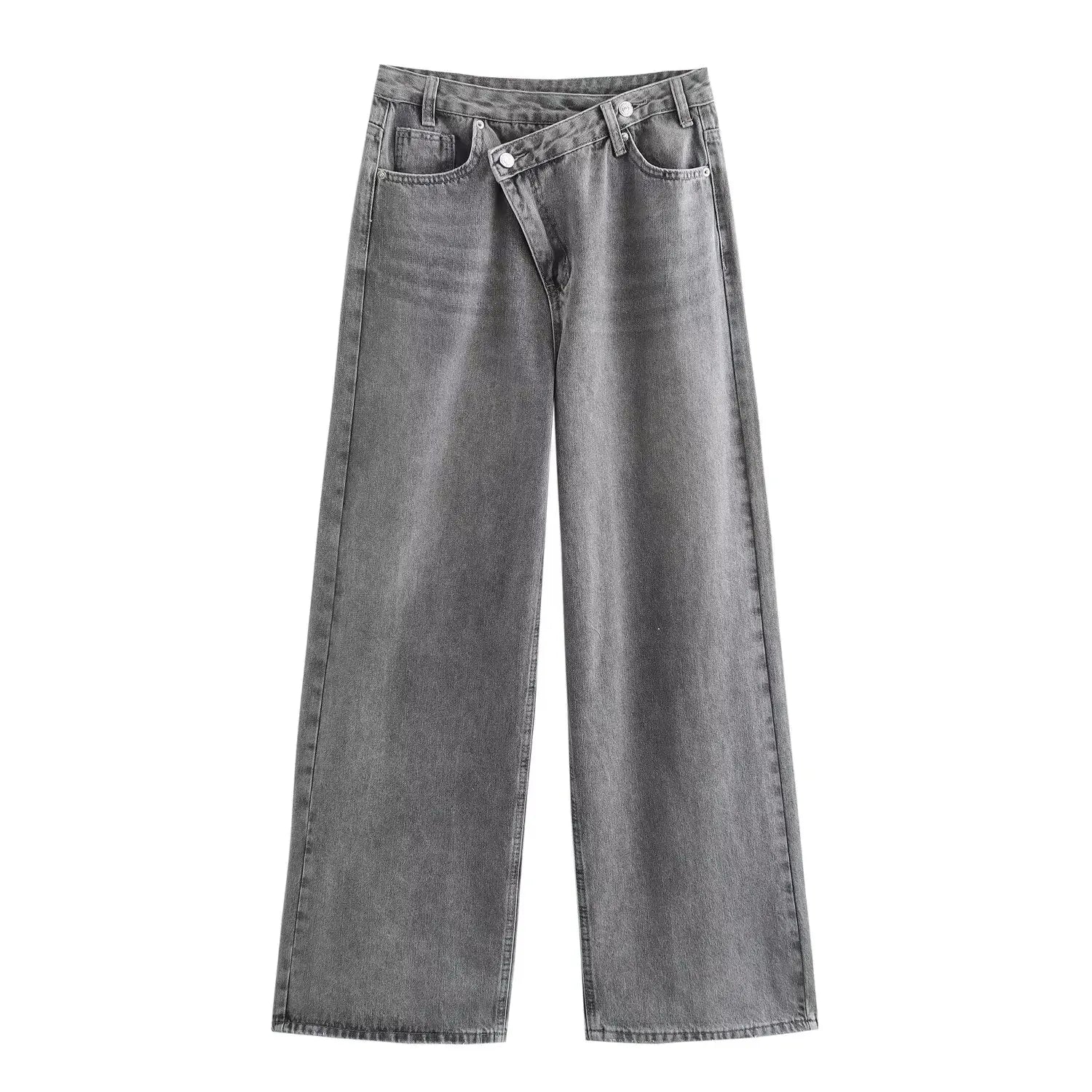 HH femmes 2025 mode jean droit Vintage solide décontracté taille haute jambe large Denim pantalon haute rue dame pantalon jean