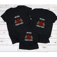 T-shirt imprimé arbre de Noël pour la famille, chemises de Noël, vêtements assortis pour la famille, tenues de vacances, hommes, femmes, enfants