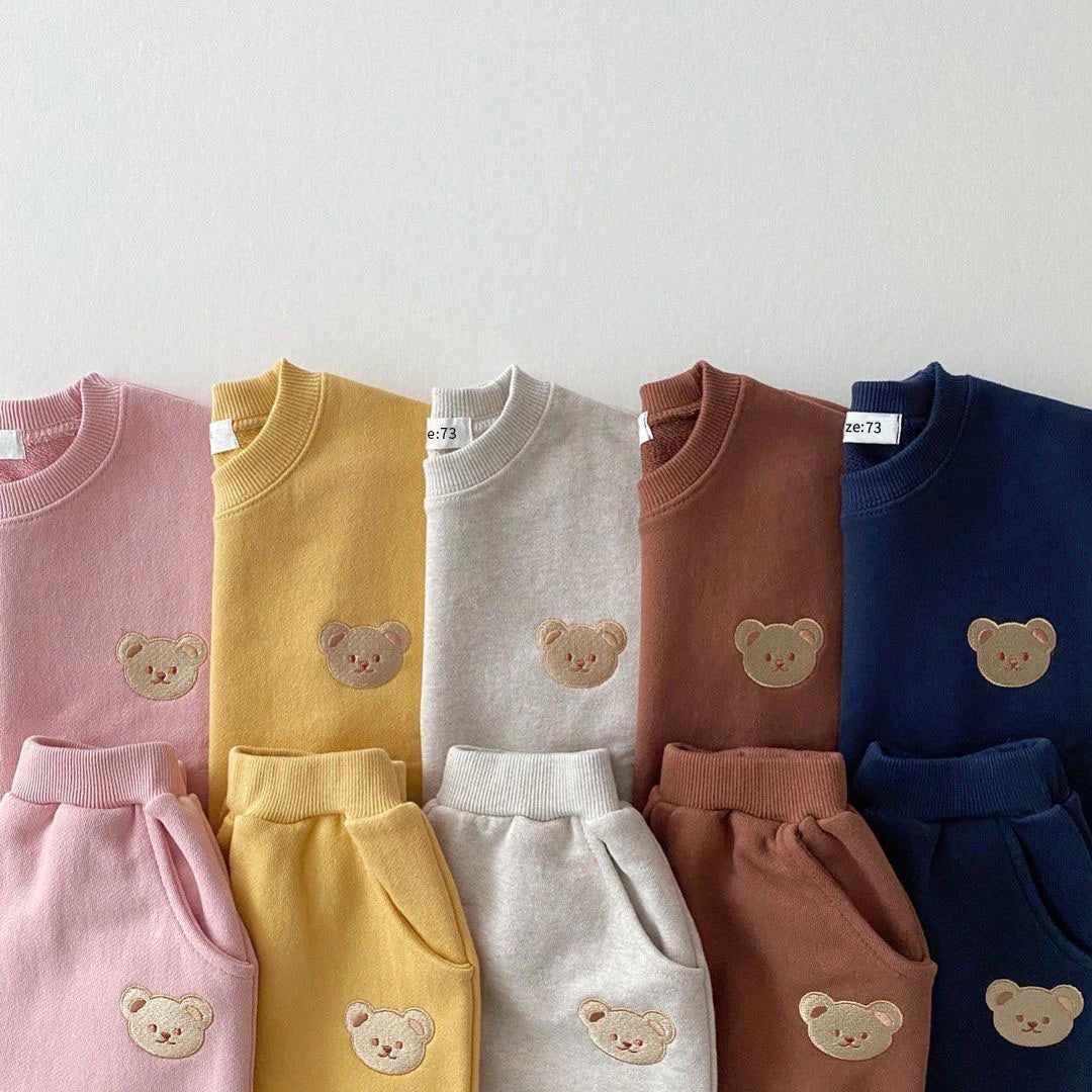 Mode enfant en bas âge bébé garçons fille automne vêtements ensembles bébé fille vêtements ensemble enfants sport ours sweat pantalon 2 pièces costumes tenues