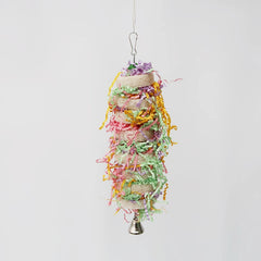 Jouets pour oiseaux amusants, jouets pour perroquets, Cage à perroquets, loofah naturel suspendu, calopsitte avec cloche, perruche, morsures d'oiseaux pour animaux de compagnie, jouets à mâcher