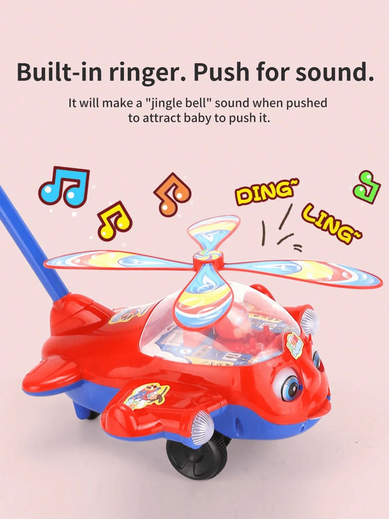 Dessin animé avion jouet chariot jouet éducatif pour enfants en bas âge enfants apprentissage marche main pousser avion jouet pousser