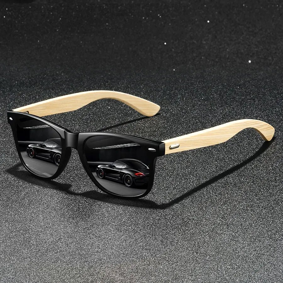 4 pièces mode carré unisexe bambou bois Vintage lunettes de soleil pour hommes femmes conduite pêche marque concepteur lunettes de soleil homme UV400