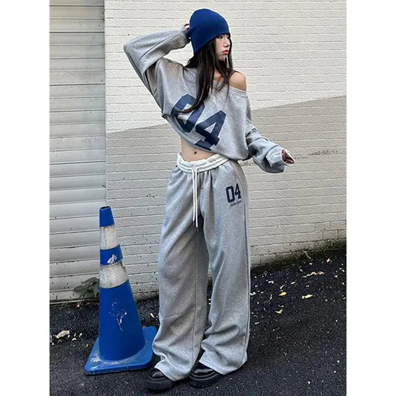 Pantalon de sport rétro pour femmes, mode américaine, Texture classique, taille haute et tombant, pantalons décontractés, amples, printemps été