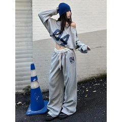 Pantalon de sport rétro pour femmes, mode américaine, Texture classique, taille haute et tombant, pantalons décontractés, amples, printemps été