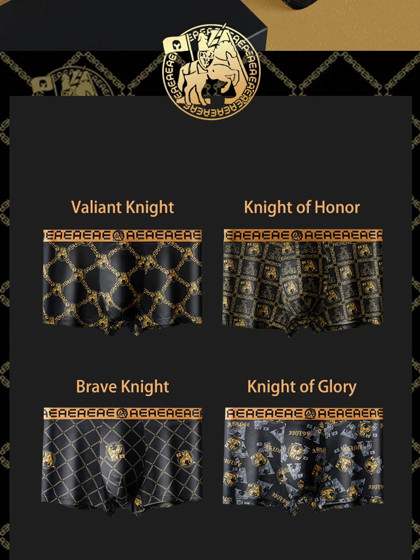 Lot de 10 sous-vêtements pour hommes à motif tendance aléatoire - Boxer confortable et extensible, adapté aux sports décontractés - Doux