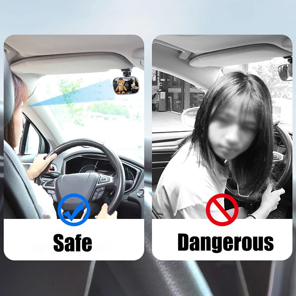 Miroir de sécurité intérieur de voiture pour bébé, avec Clip, rétroviseur de maquillage, pince arrière de siège, ornement automobile, accessoires automobiles